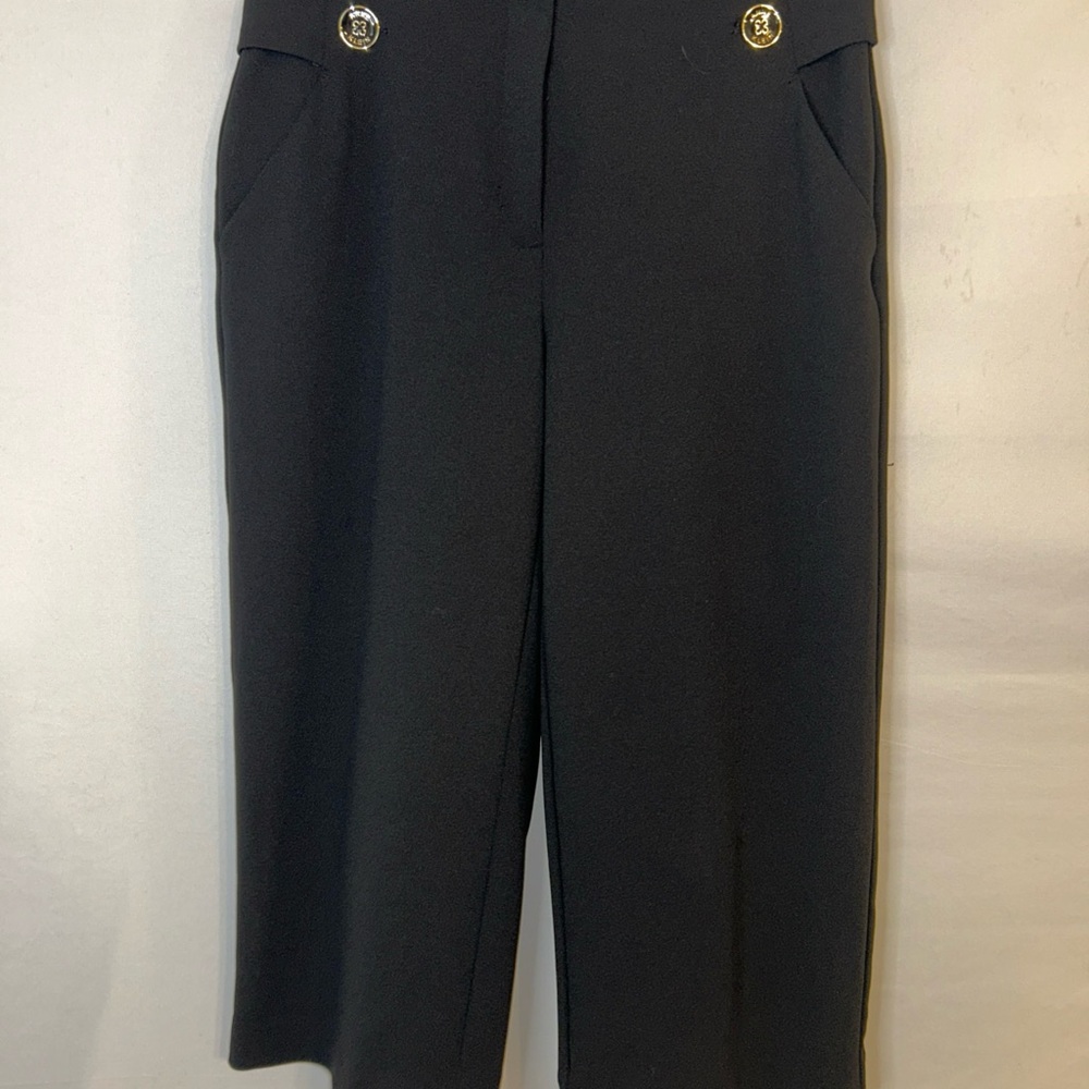 Anne Klein Black Capris‎ with Gold Buttons